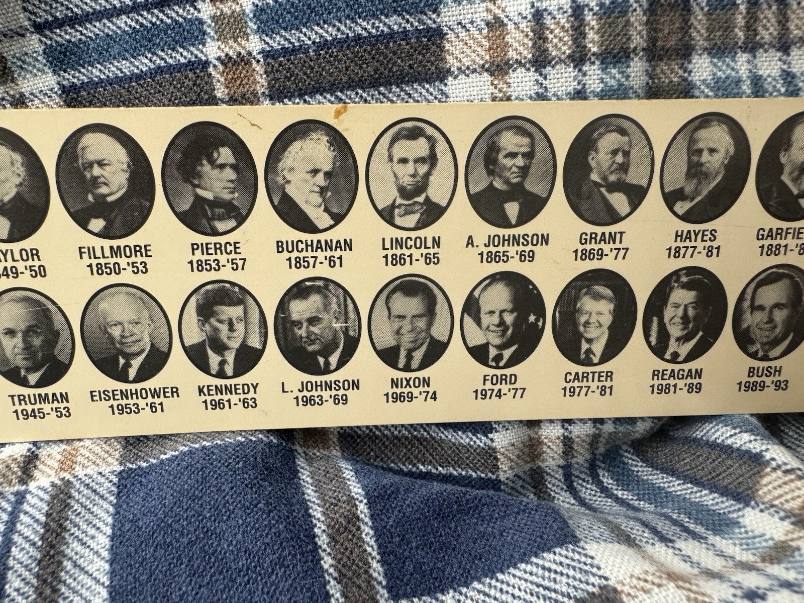 1993 12 Inch Plastic Ruler Flags, Star Spangled Banner, US Presidents. (B1)