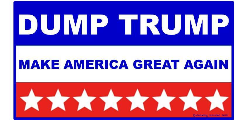 DUMP TRUMP BUMPER STICKER MAGA MAKE AMERICA GREAT AGAIN JOE BIDEN RED/WHITE/BLUE