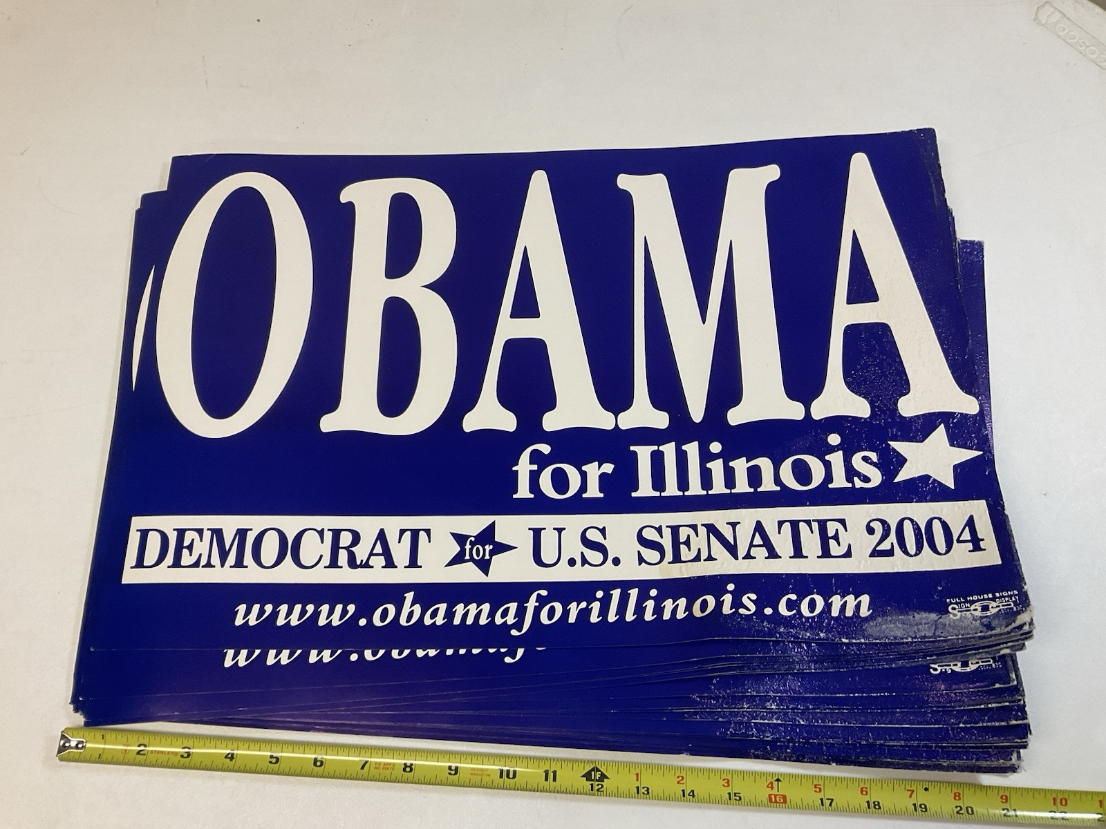 Barack Obama Campaign Authentic Rally Sign Poster 2004 Senate Democratic Party