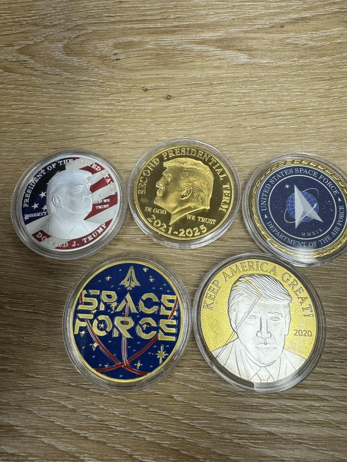 Lot Of 5 Donald Trump & Space Force Tokens / Coins Make America Great Again