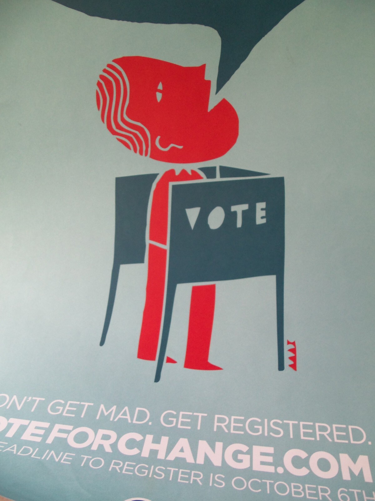 Obama 2008 Political Campaign Poster! I VOTE BECAUSE I REFUSE TO BE A BYSTANDER