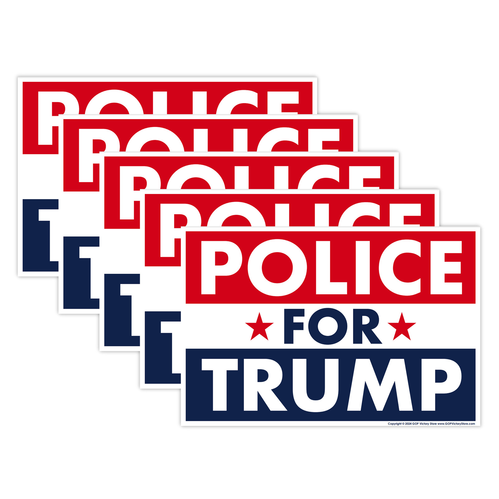 (5-Pack) Donald Trump 2024 Yard Sign Police For Trump 18″ x 12″ Metal H-Stakes