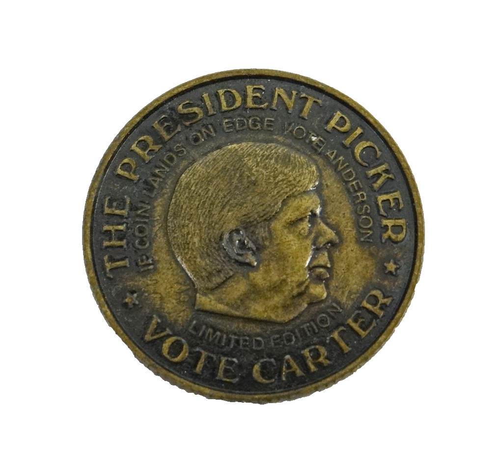 PRESIDENT PICKER ELECTION FLIP COIN token 1980 RONALD REAGAN or JIMMY CARTER