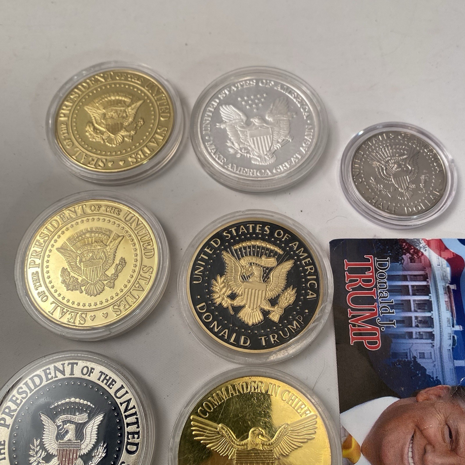 Donald Trump lot of 7 challenge coin commemorative Presidential seal Metal MAGA