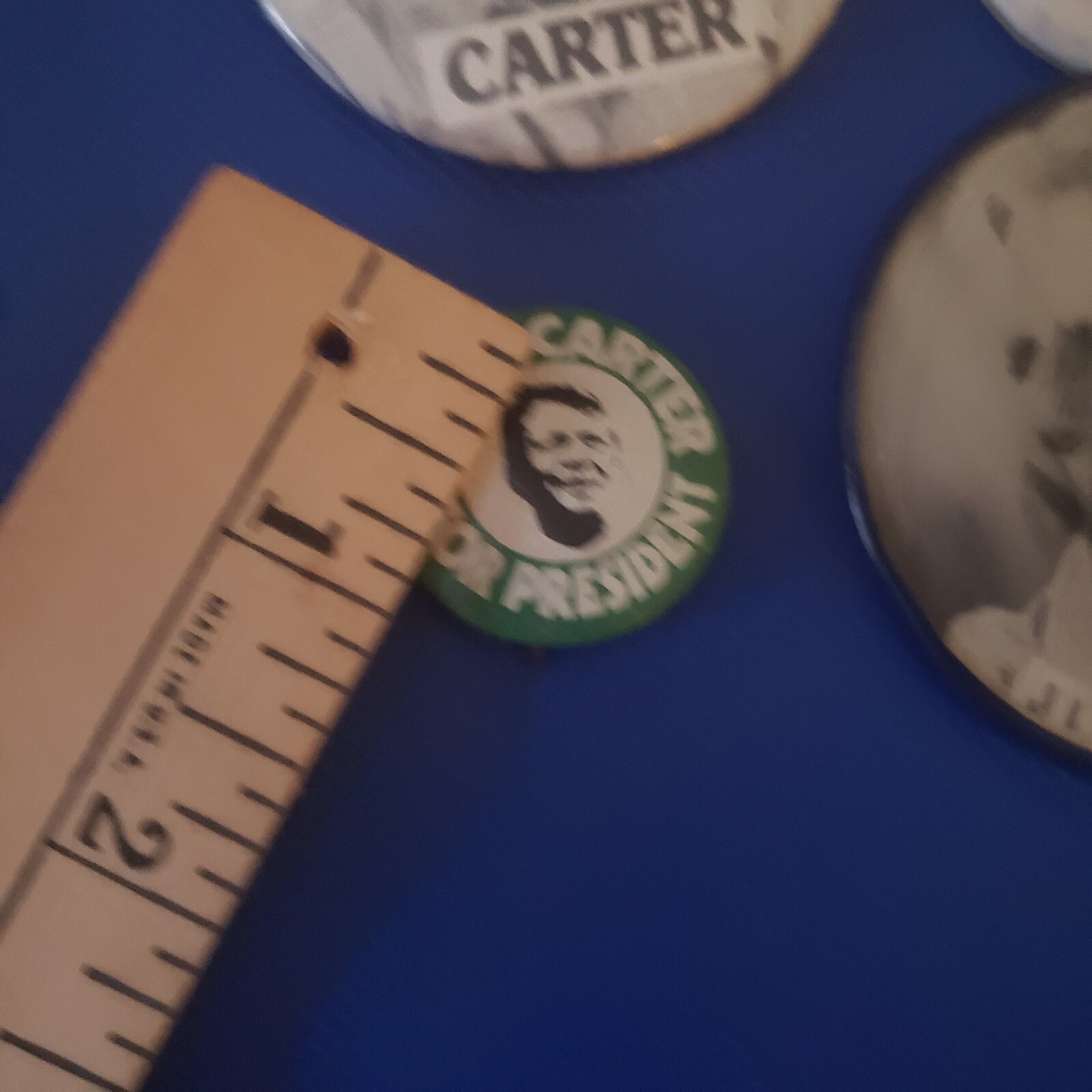 Lot of 4 – Jimmy Carter/ Walter Mondale Presidential Campaign Buttons, Flasher