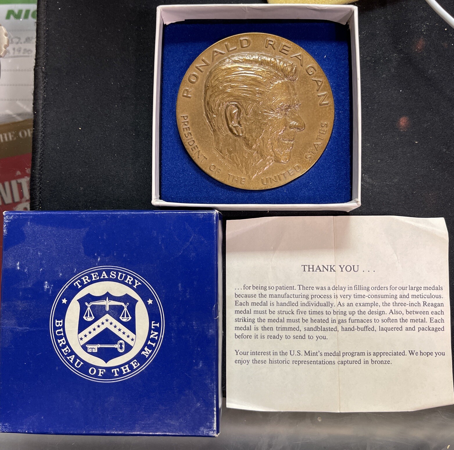 1981 Ronald Reagan Inaugural Medal W/Original Box & Packaging. ENN Coins