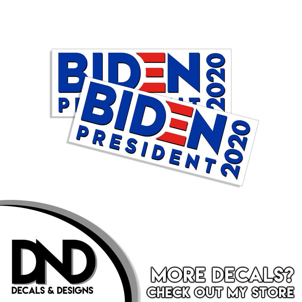 Biden President 2020 – Joe Biden Democratic Bumper Sticker 3″ x 8″ – 2 PACK