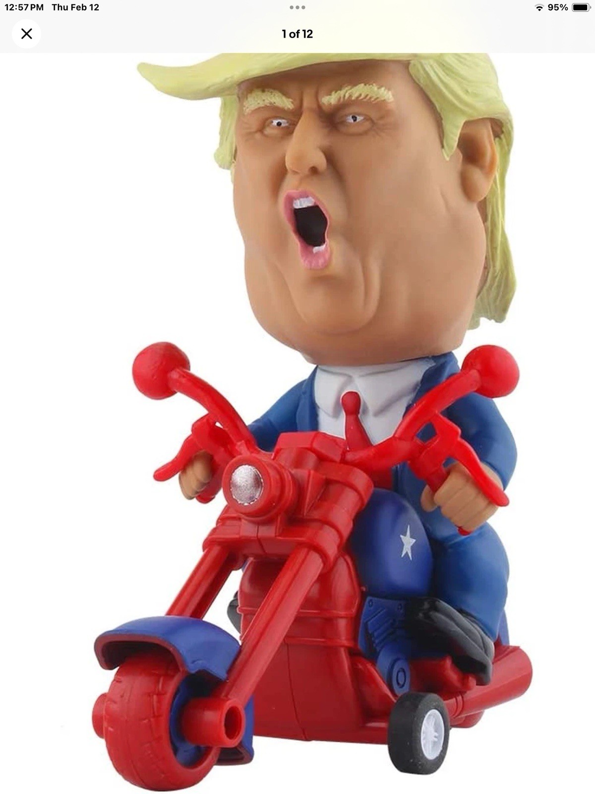 DINOBROS President Donald Trump 2024 Toy Figure Riding Motorcycle Funny Rev up C