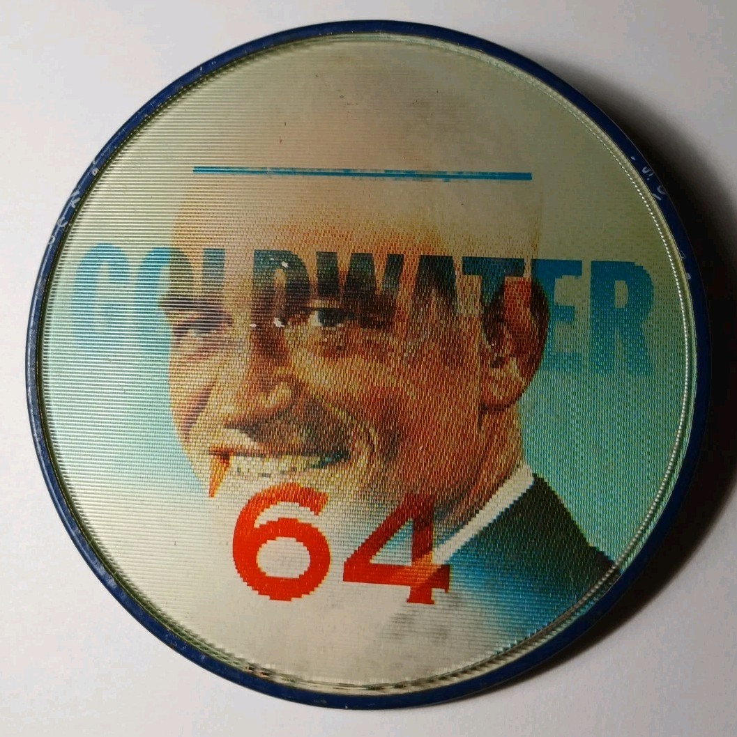 Vtg 1964 Presidential Campaign button 3” flasher lenticular pinback Vintage Pin