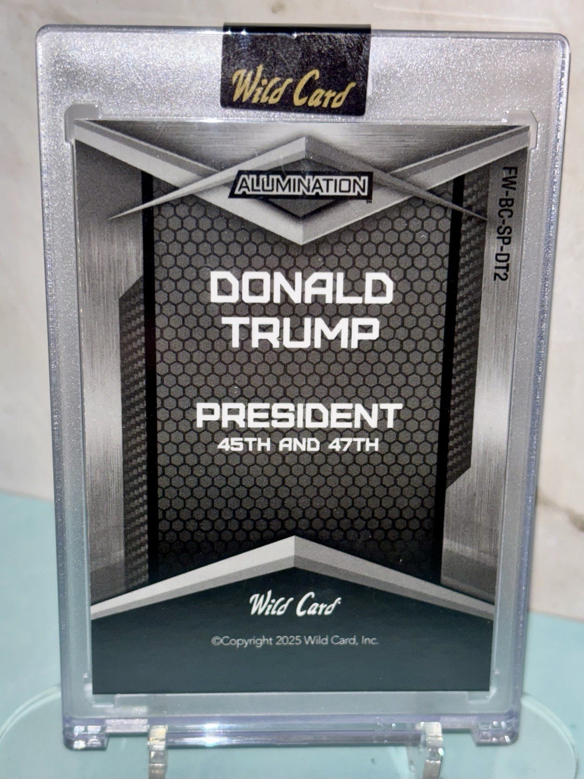 Donald J Trump 1/18 Alumination Cross Hatch Foil & Fireworks Wild Card 2025