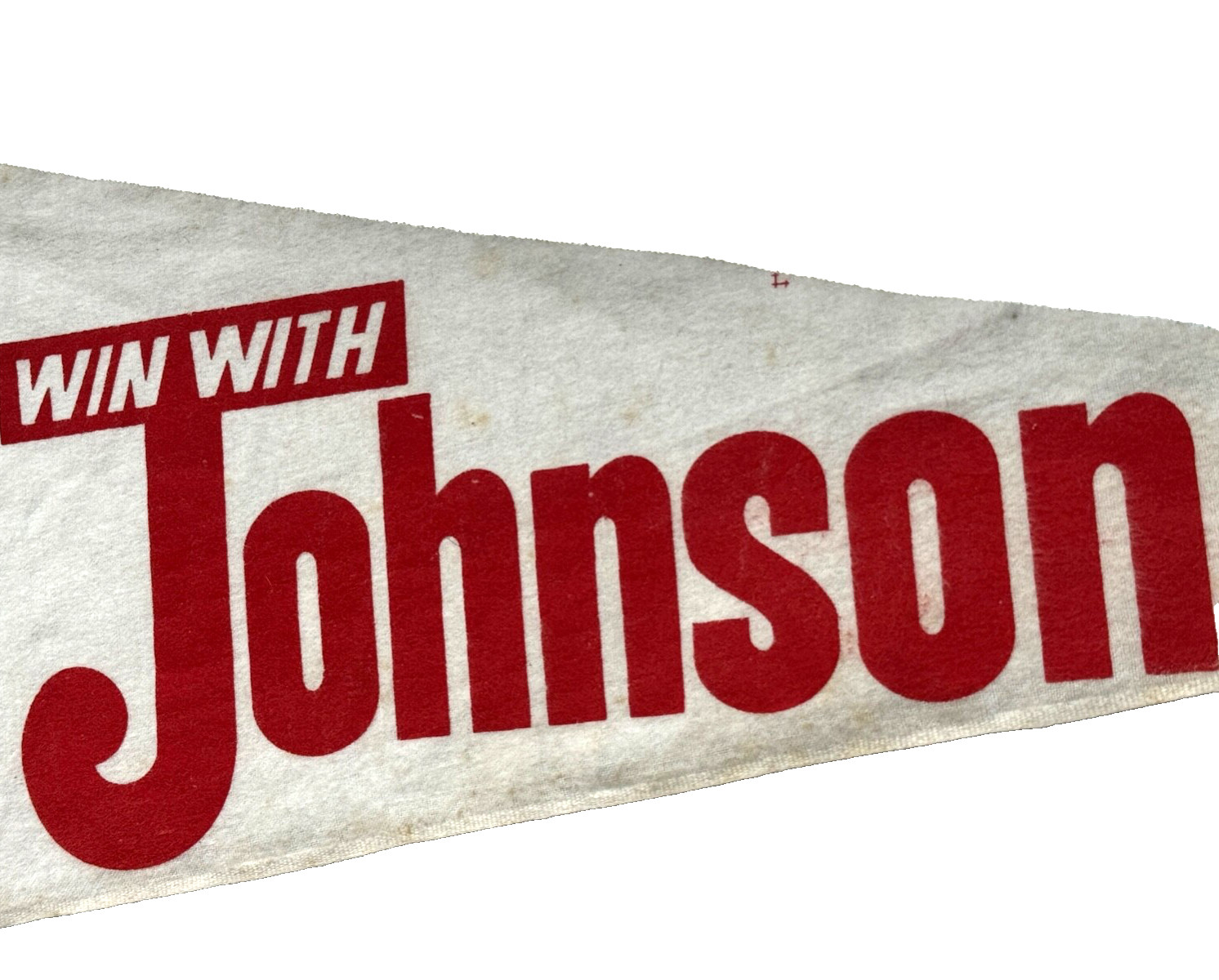1964 LBJ Win With Johnson Soft Felt Pennant/Banner-Lyndon Baines Johnson