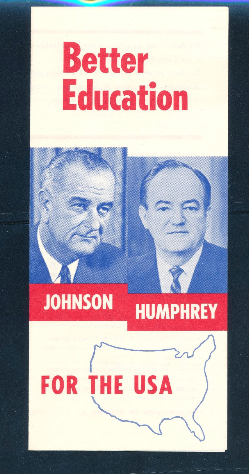 1964 Johnson for President Humphrey VP “Education” brochure #183
