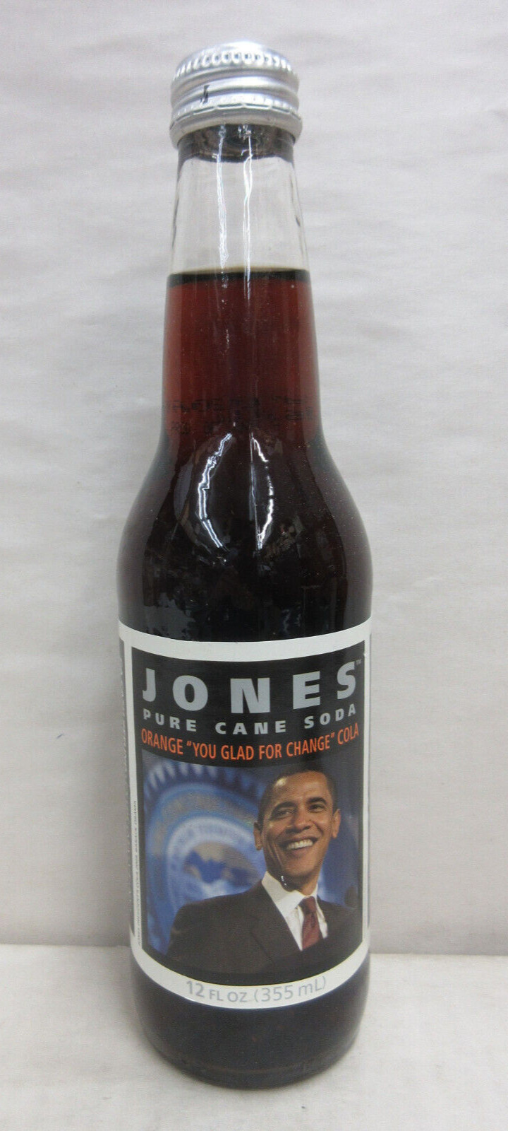 2008 Presidential Campaign Jones Soda Obama Orange You Glad for Change Cola 12oz