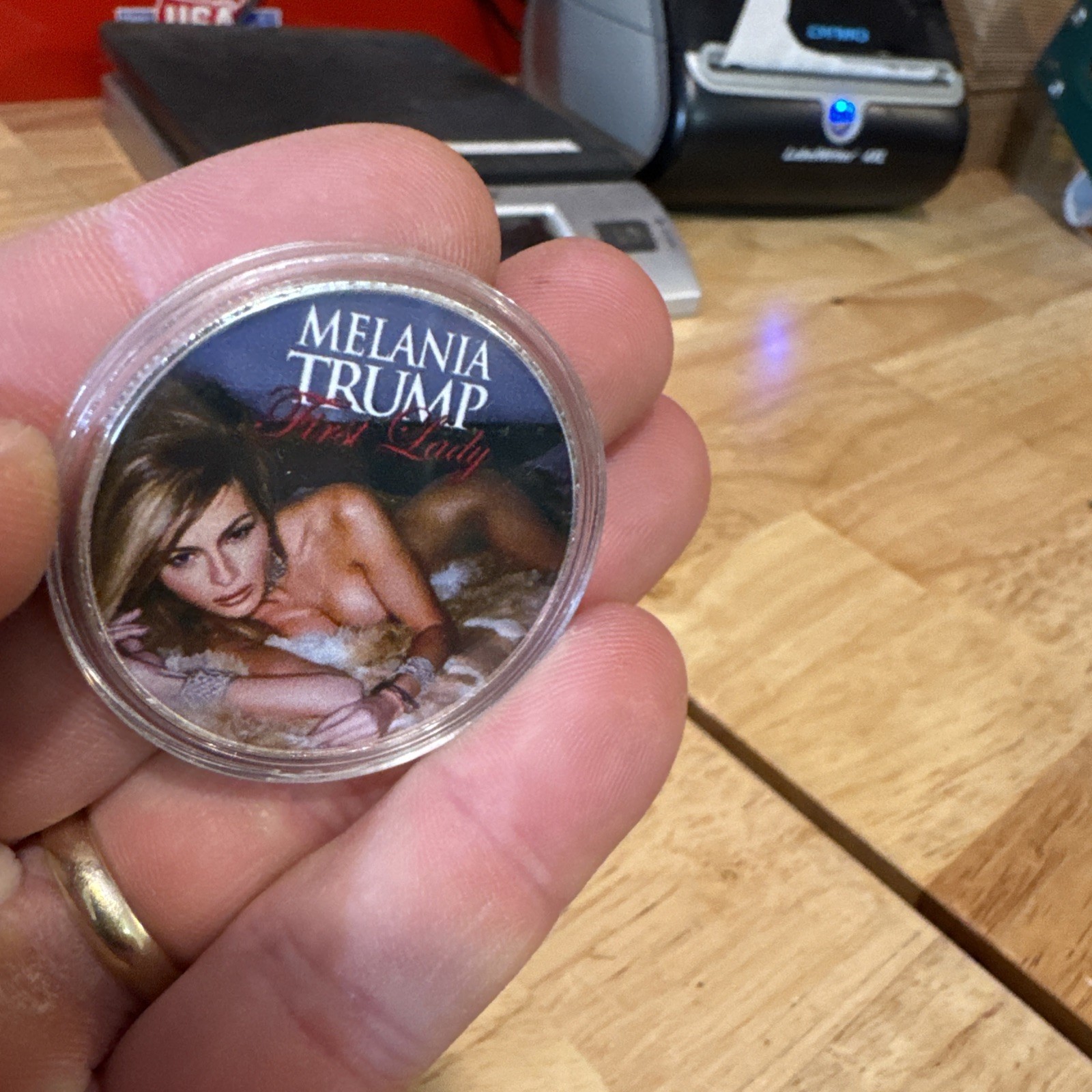 Melania Trump Coin NSFW MAGA Novelty Anti Biden Clinton Obama Collector NUDE