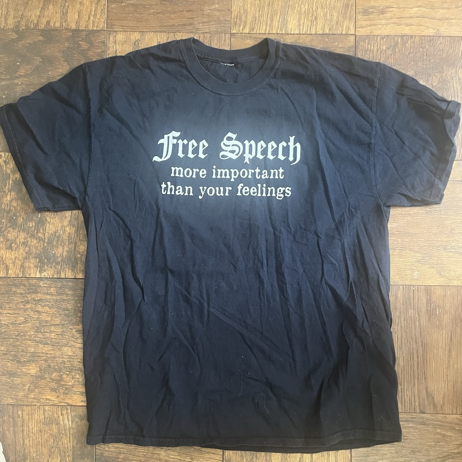 “Free Speech More Important Than Your Feelings” T- Shirt Tee USA Mens Black XL
