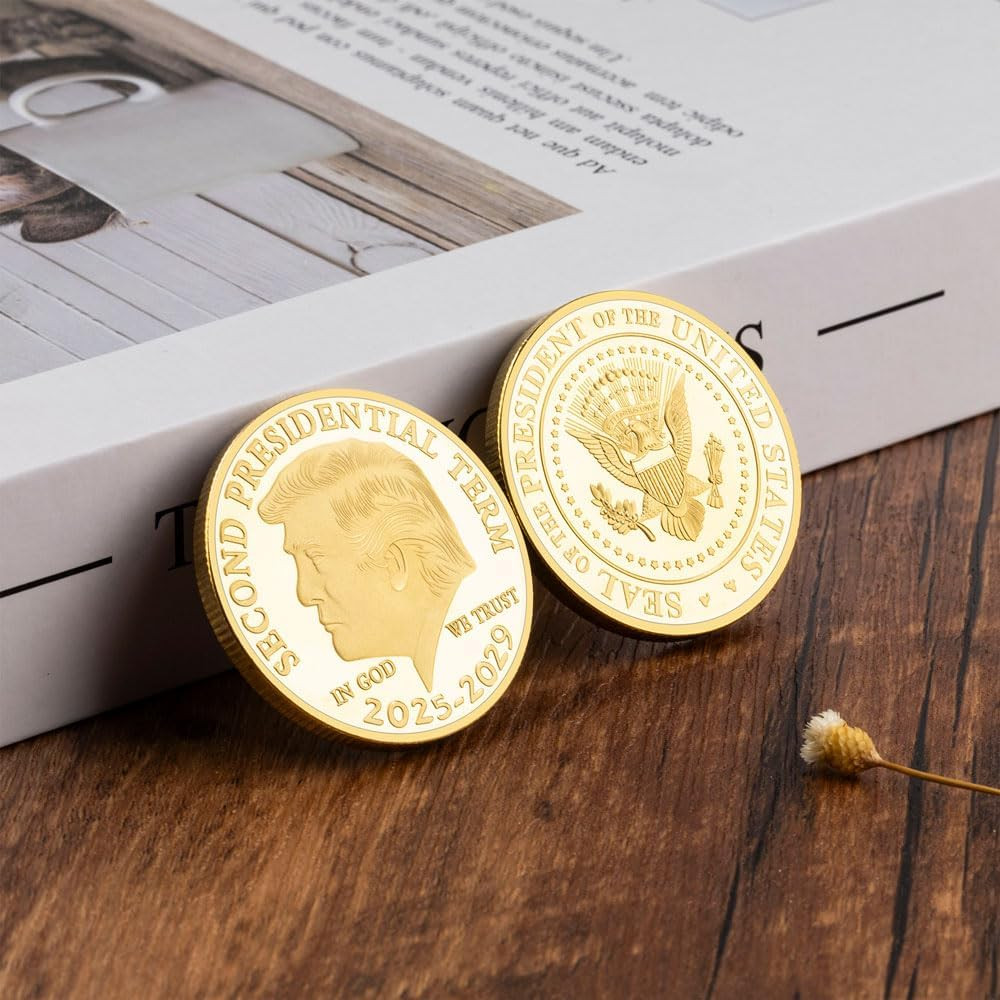 Donald Trump Gold Plated Coin Second Presidential Term 2025-2029 Coins Collectio