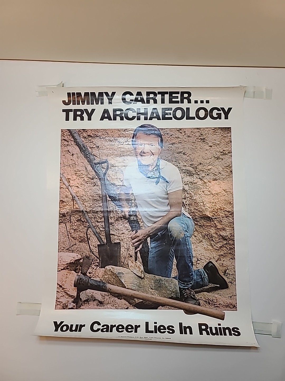 Jimmy Carter Original Vintage Satire Poster – Try Archaeology – 17.5″ X 22.5″