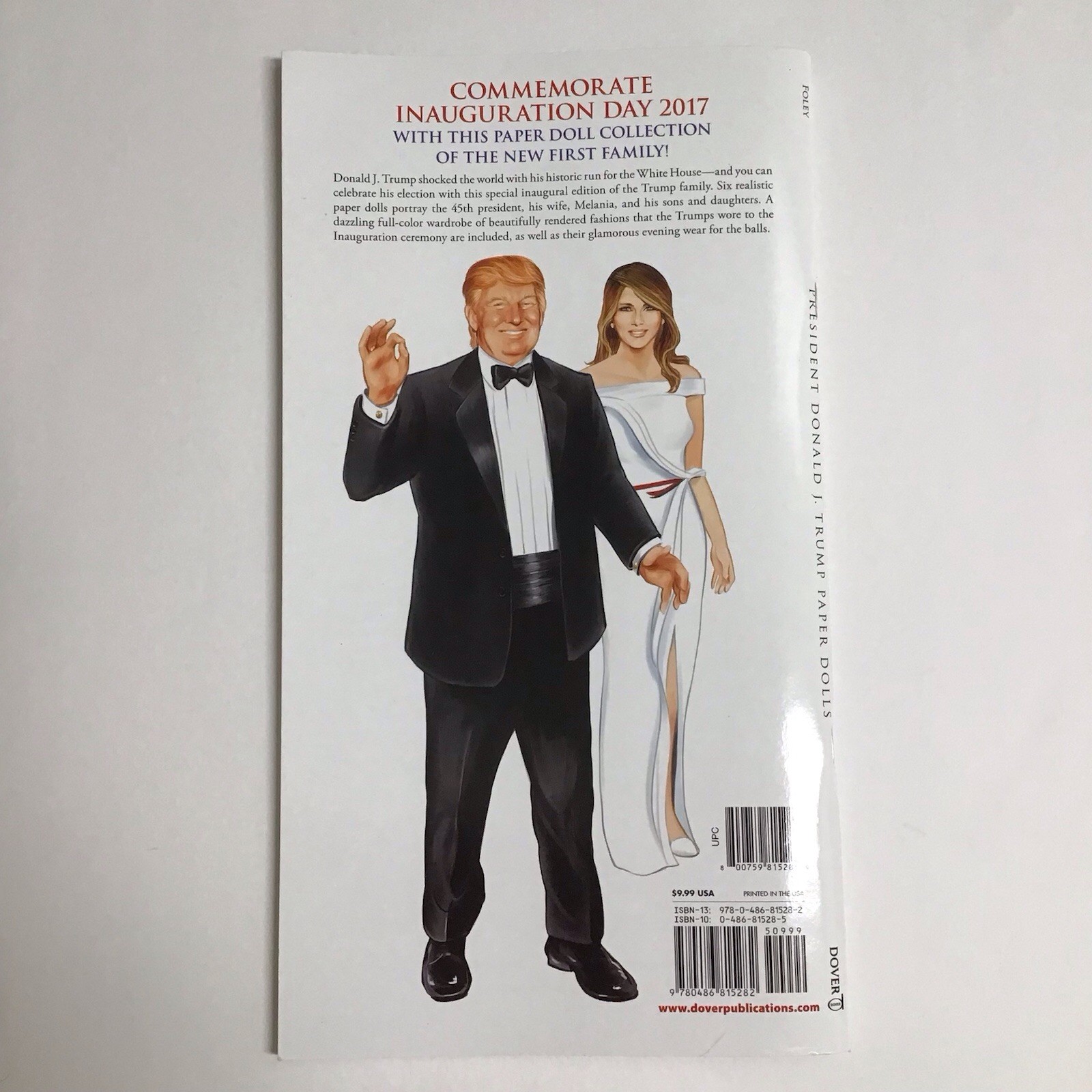 President Donald Trump Paper Dolls Book Inaugural Edition by Tim Foley 2017 NEW