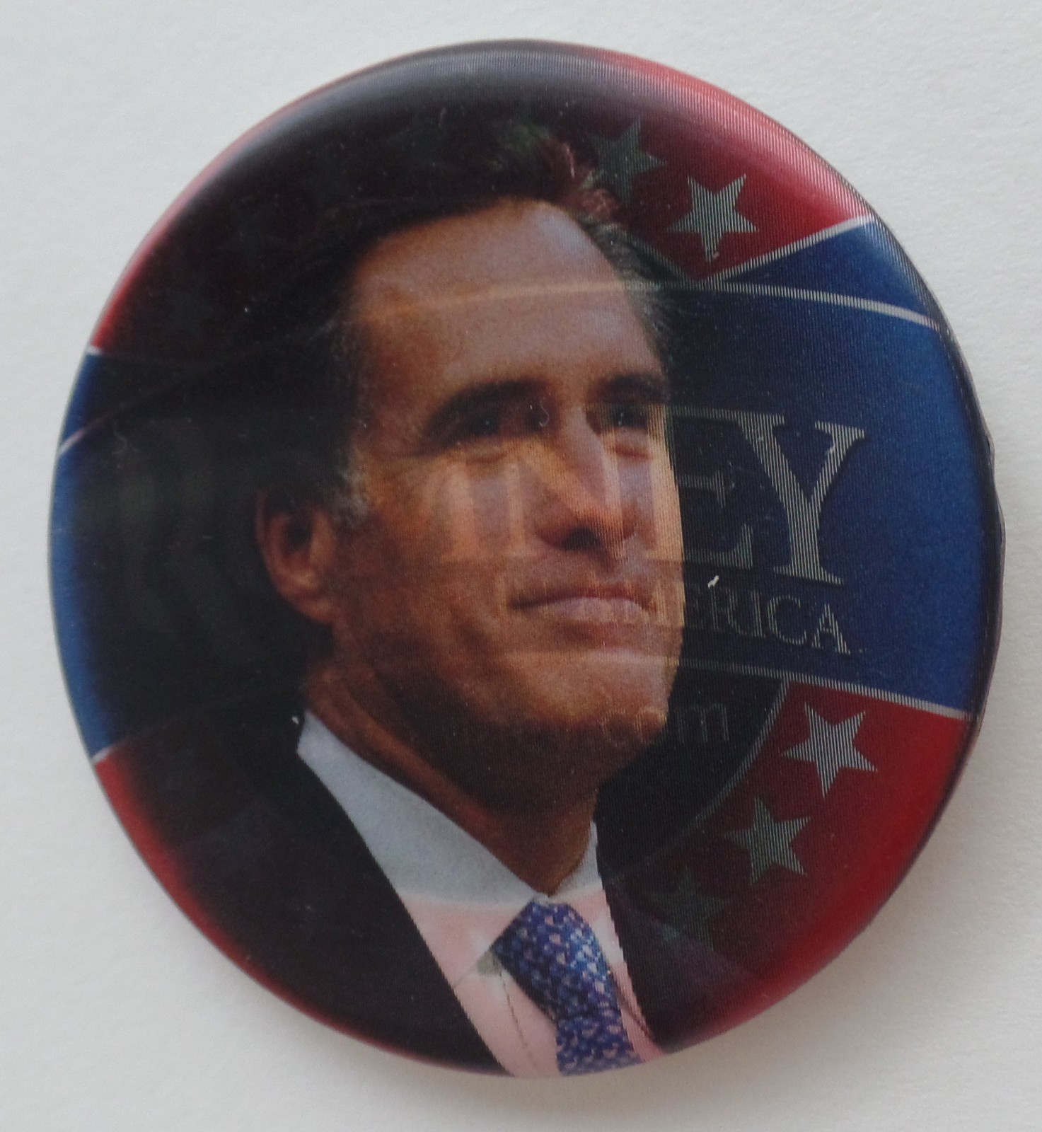 2012 GOP Presidential Candidate Mitt Romney Campaign Lenticular Flasher Pin