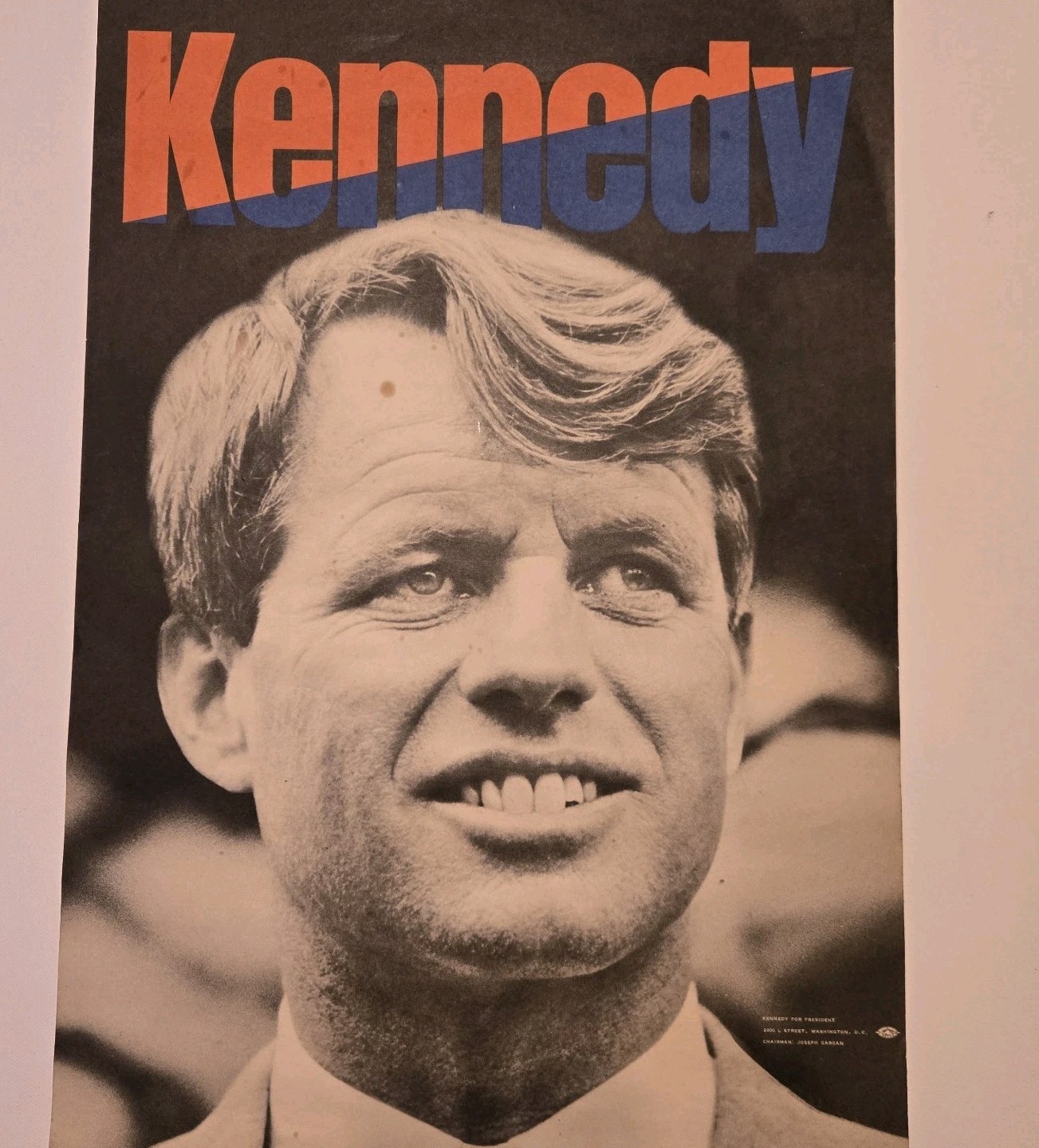 Original 1968 Robert F Kennedy Presidential Campaign Poster Joseph Gargan RFK