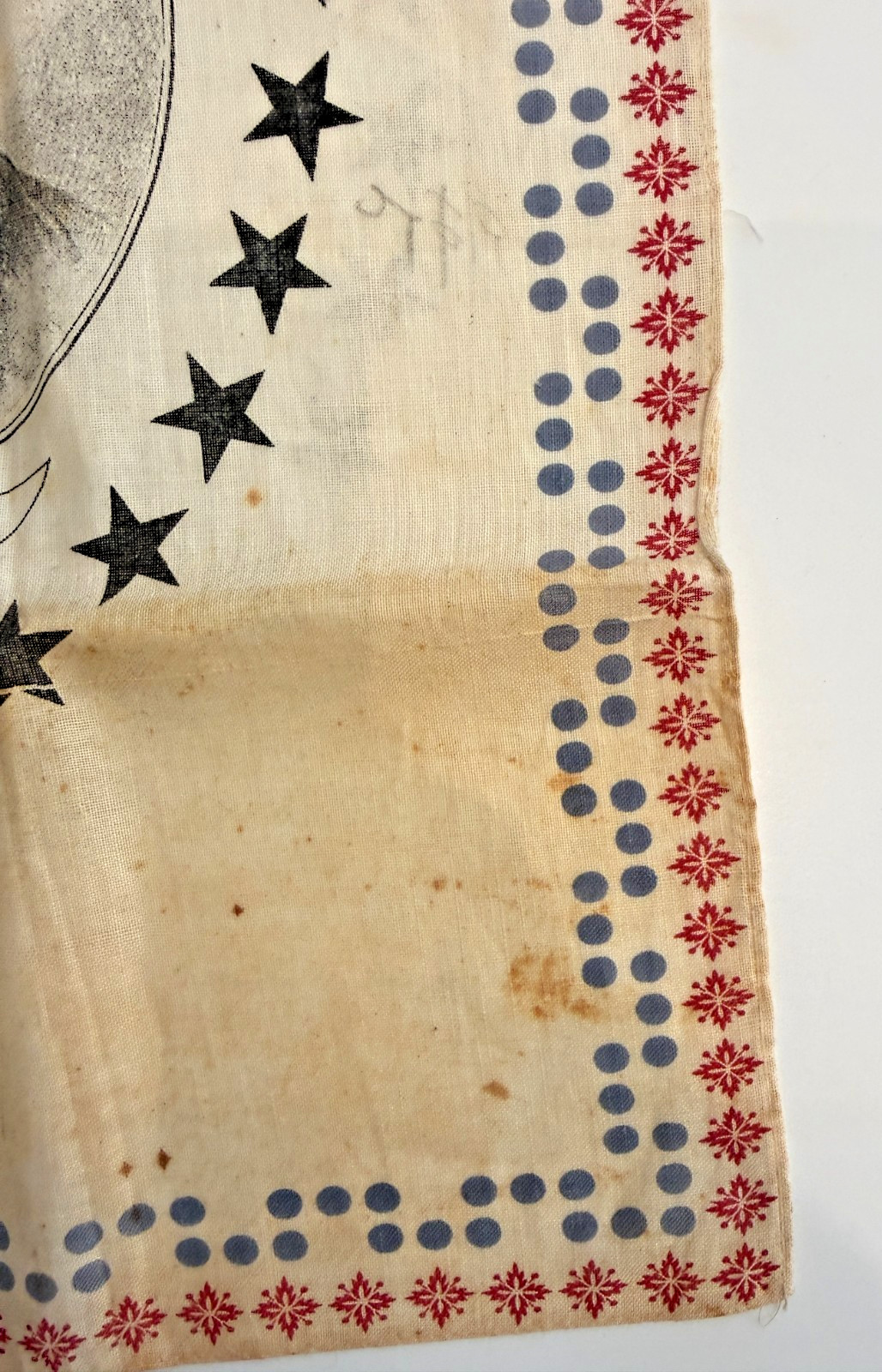 1888 Benjamin Harrison Levi P Morton Campaign Handkerchief Protection Industries