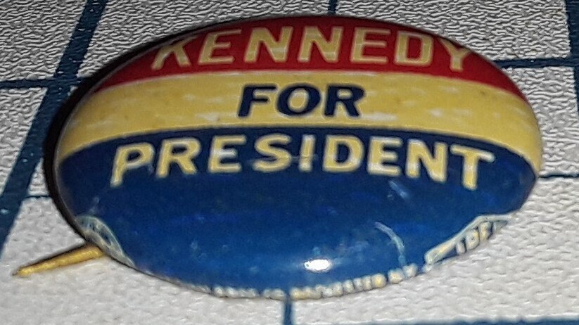 1960 JOHN F KENNEDY For President Democrat Party Pin Metal Pinback Vintage