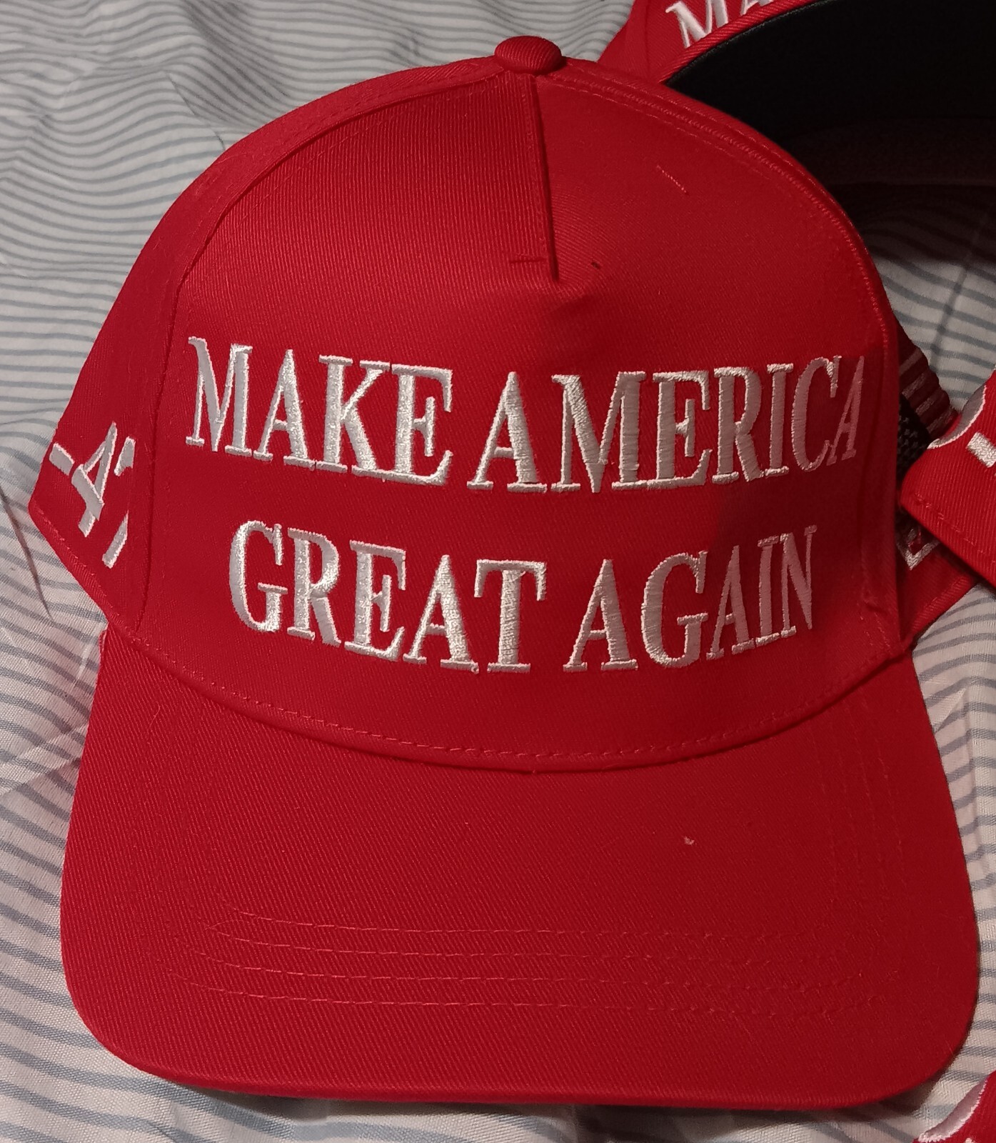 Red & White Trump 45-47 Make America Great Again 2024 MAGA Hat USA MADE