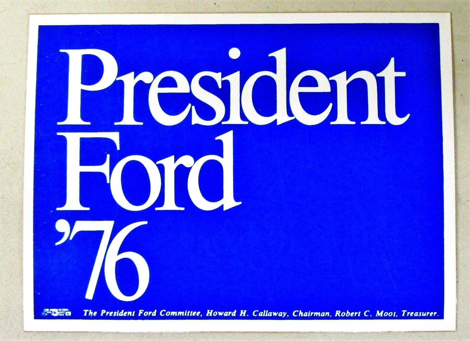PRESIDENT FORD ’76 unused BUMPER STICKER 1976 president