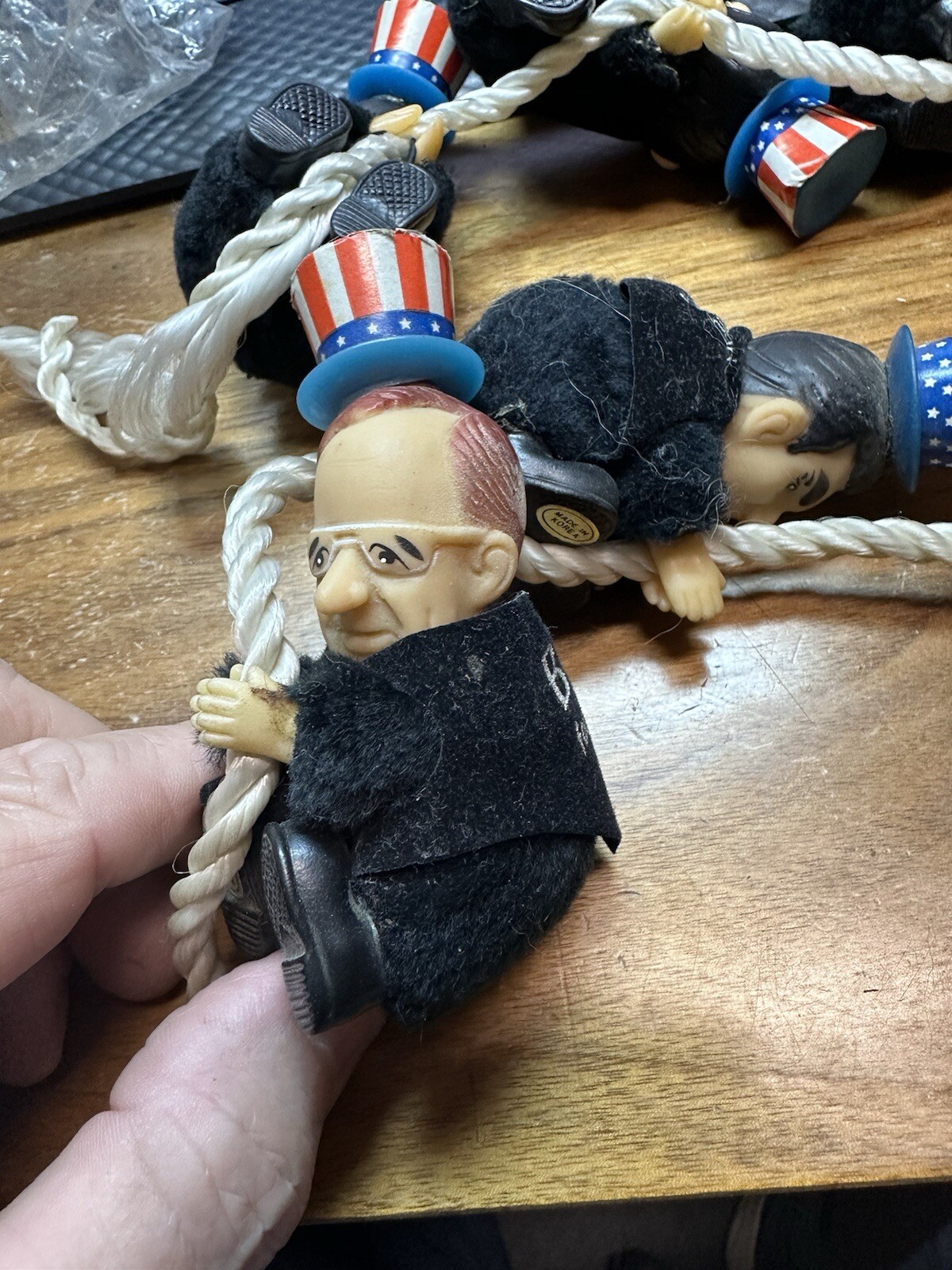 VINTAGE 1988 George HW Bush Michael Dukakis Presidential Clip on Dolls NOS 10pcs