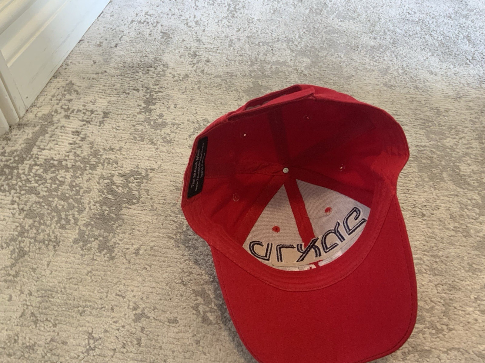Donald Trump Red Cotton Hat Hebrew ‘Trump’ 5785 White Signature Politics