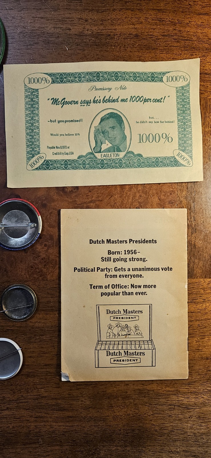 VINTAGE CAMPAIGN MEMORABILIA 1960s-1990s Perot Wallace Carter Goldwater Bush