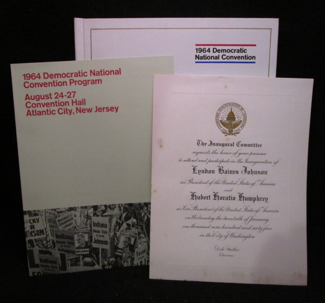1964 Democratic National Convention Program Book & Inauguration Invitation LBJ