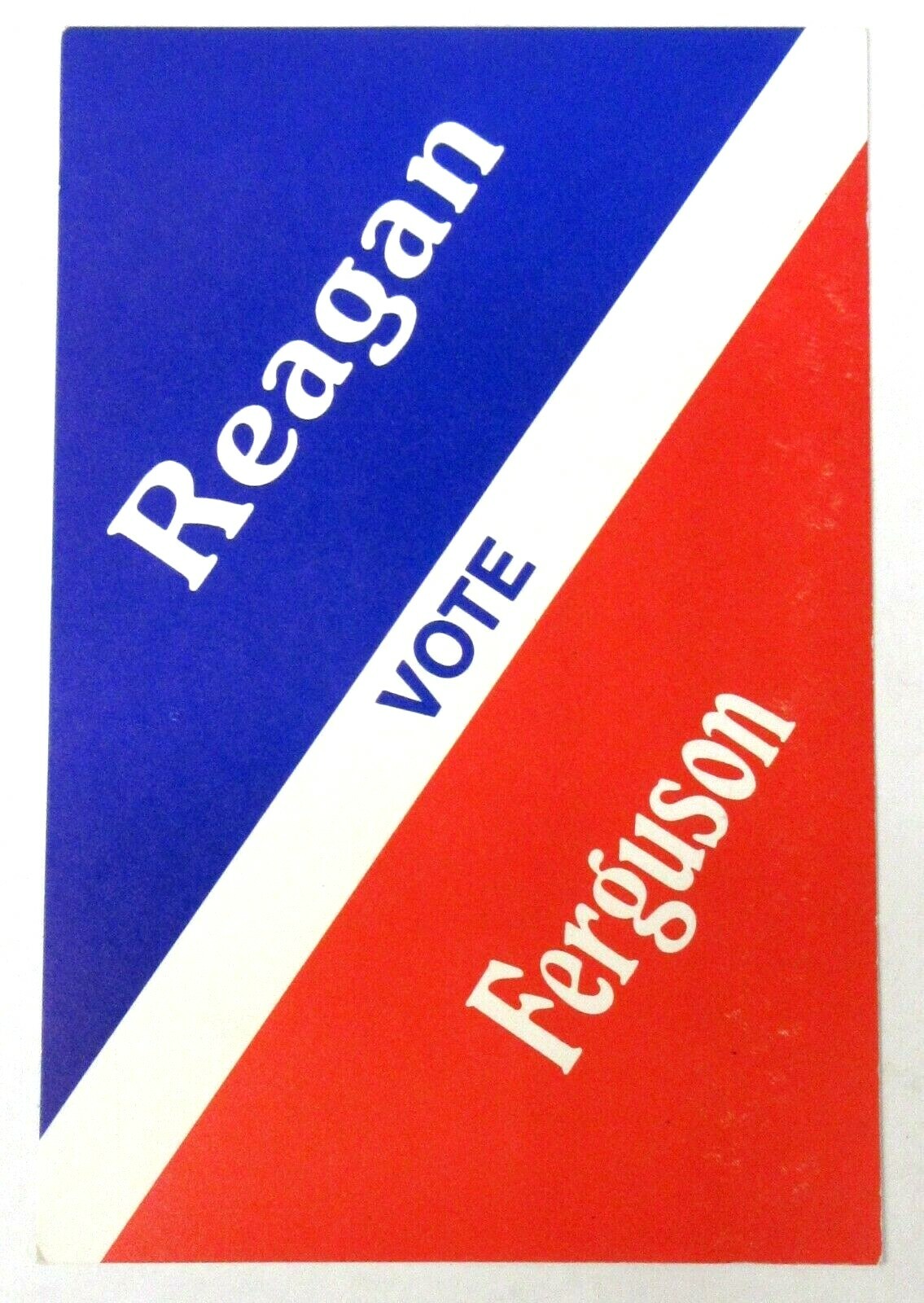 1980’s REAGAN VOTE FERGUSON card stock card 6″ by 4″ president