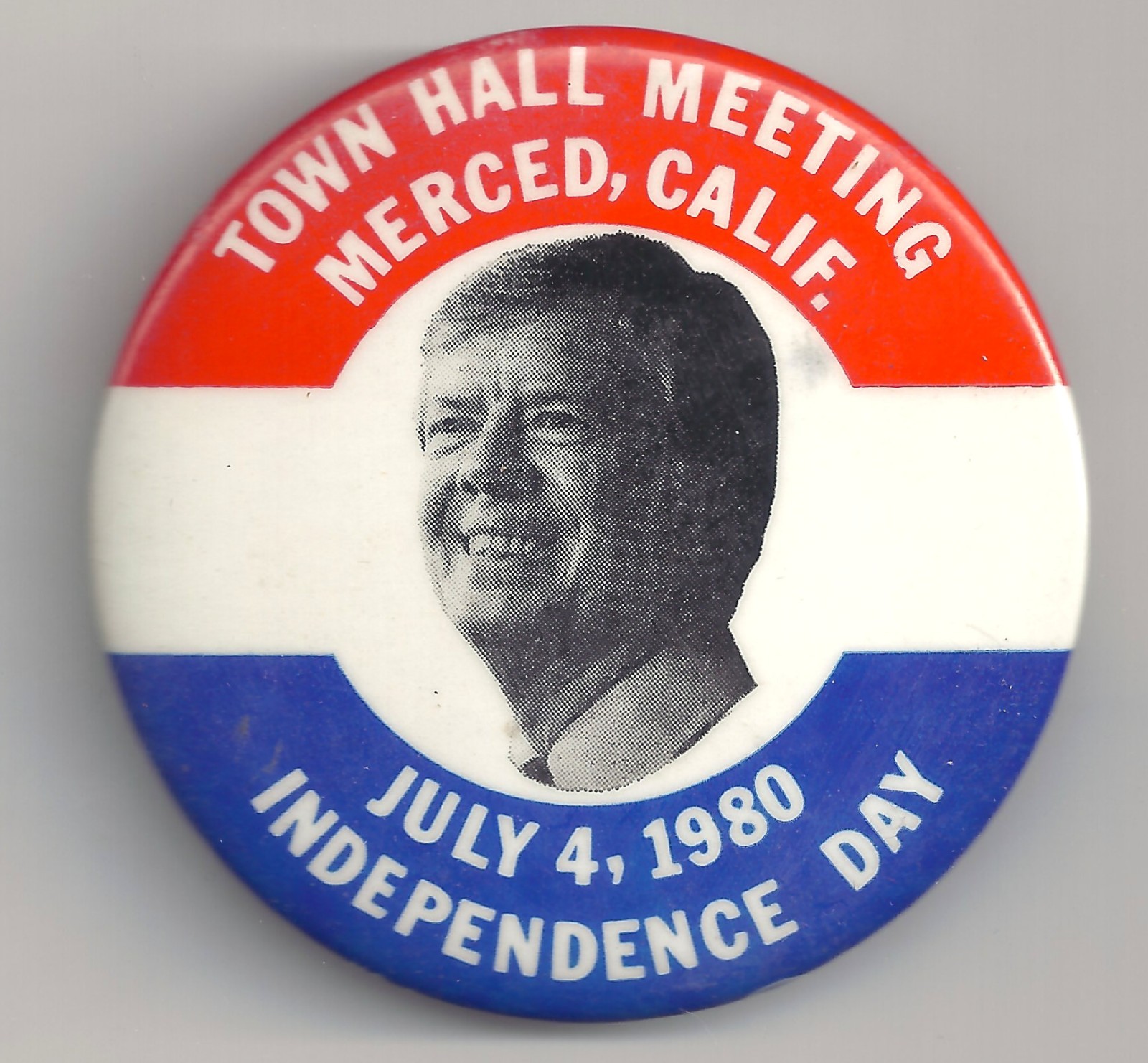 President JIMMY CARTER Campaign Pin ~ 1 DAY EVENT July 4 1980 MERCED California