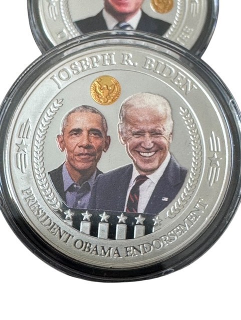 Joe Biden Bradford Exchange Mint Legacy set of 8 coins Silver Plate Display Box