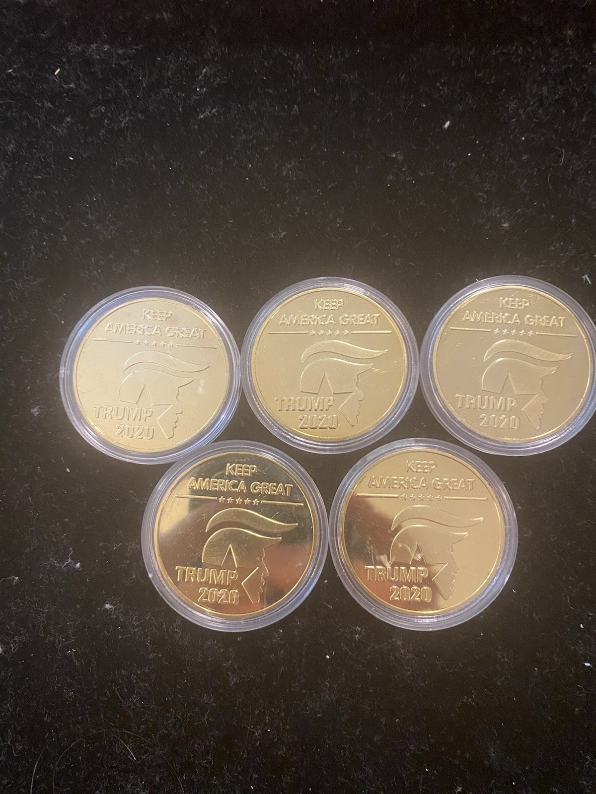 Lot Of 5 Keep America Great 2020 Donald Trump Gold Plated Re-elect Coin