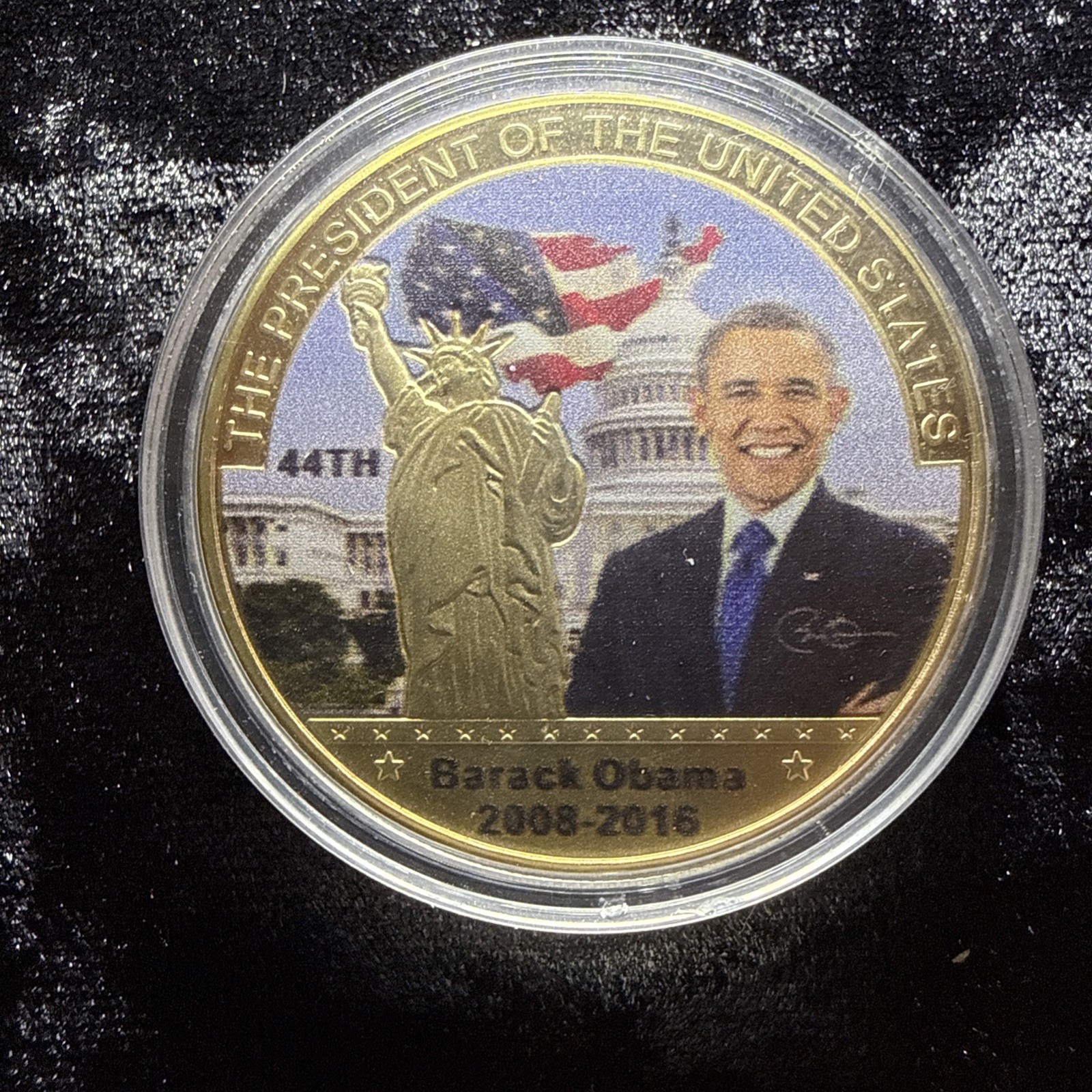 New US American 44th President Barack Obama Gold Plated Eagle Commemorative Coin