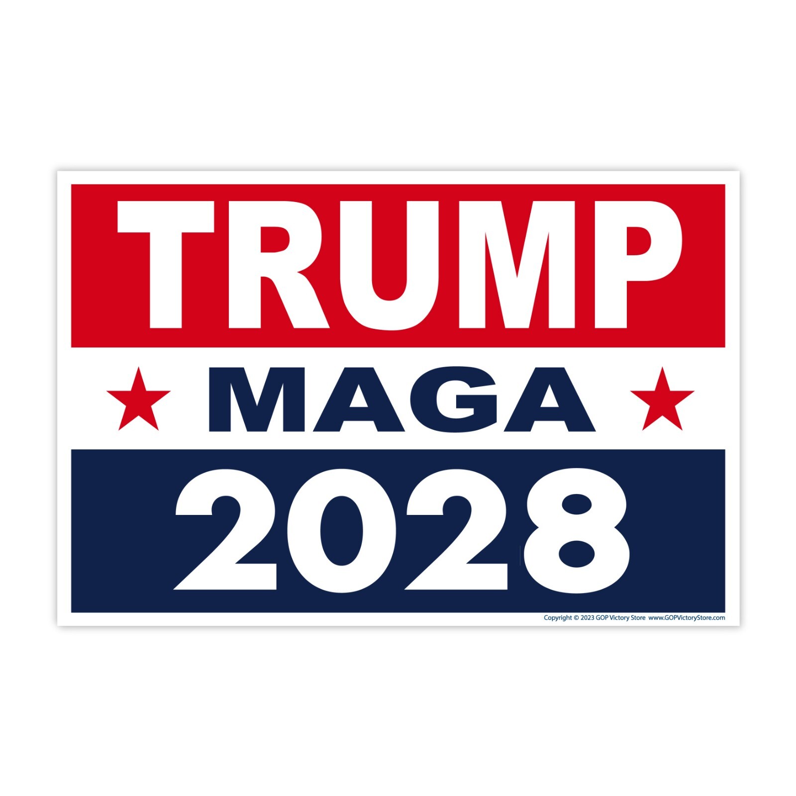 Trump 2028 Yard Sign w/Stake Make America Great Again MAGA 18″ x 12″ 2-Sided