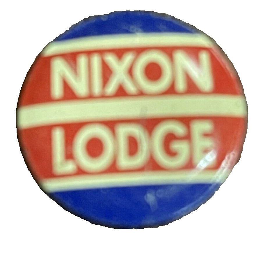 1960 Nixon Lodge Antique Political Republican President Old Campaign Button