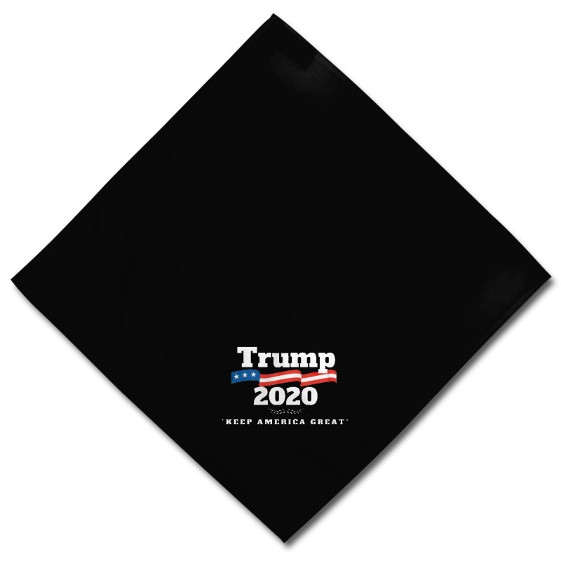 Trump 2020 – Keep America Great Hat Head Scarf Square Black Bandana (22” x 22”)