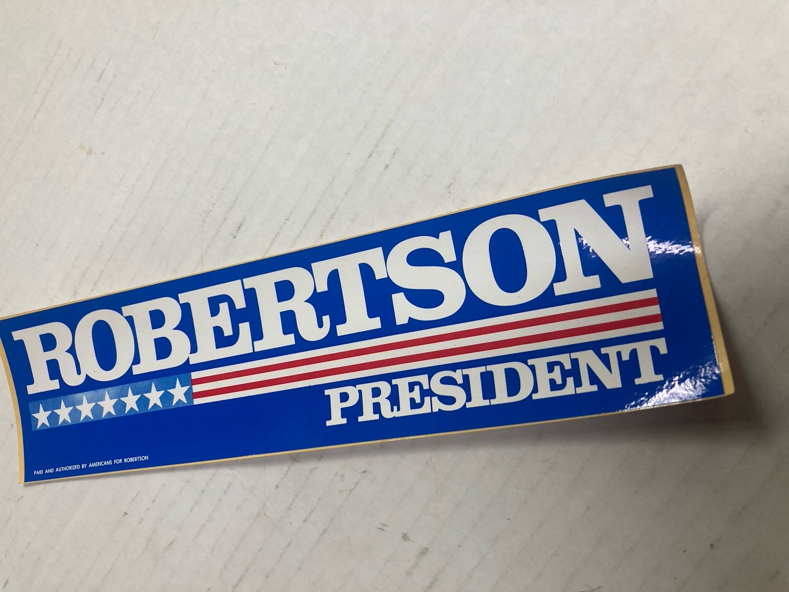 ROBERTSON PRESIDENT 1988 President Vintage Political Bumper Sticker