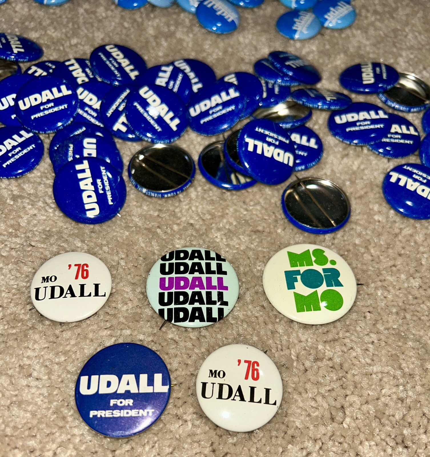 100 – 1976 Vintage MO UDALL For President Campaign Buttons – 6 Varieties