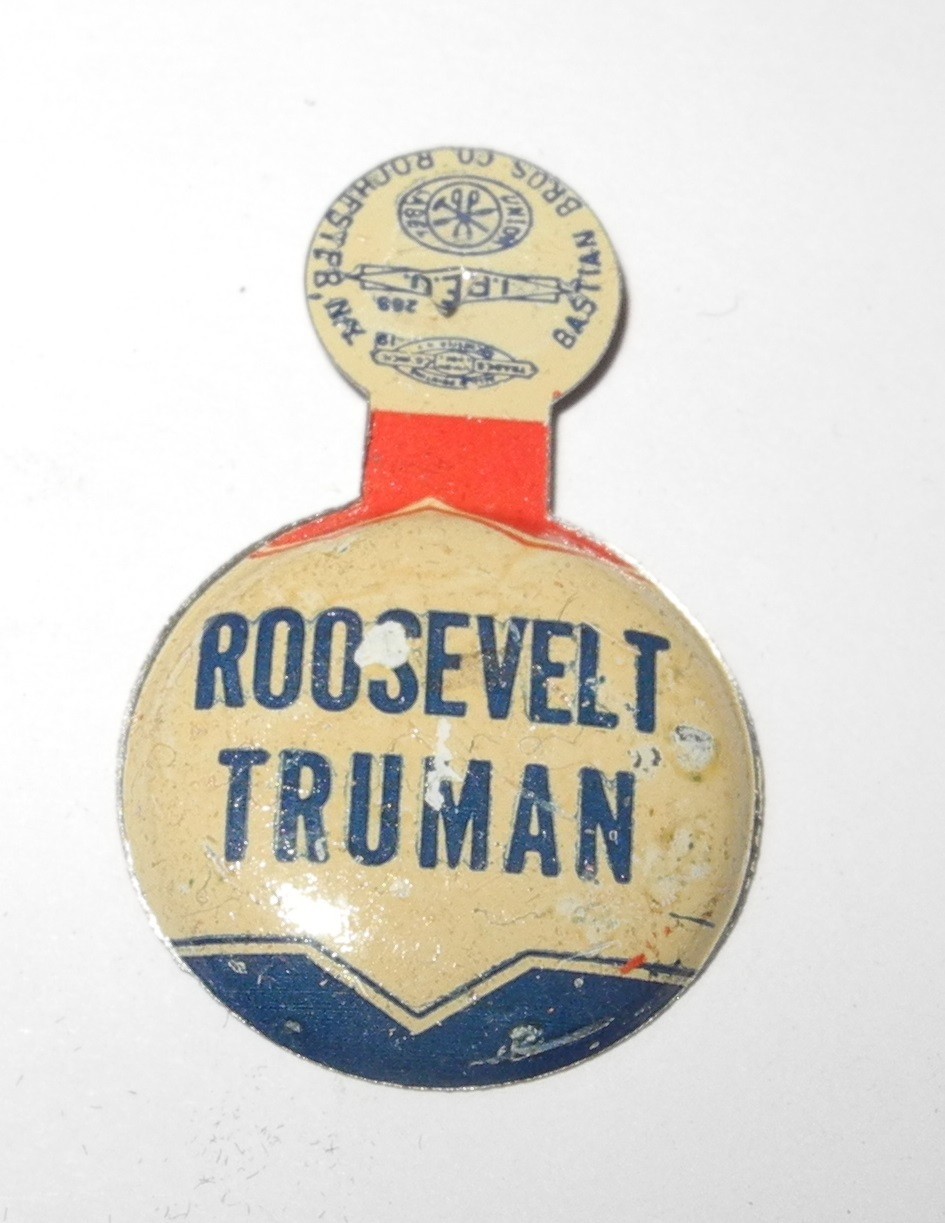 1944 ROOSEVELT TRUMAN Political Campaign President Election Button 1.5″ Pin Tab