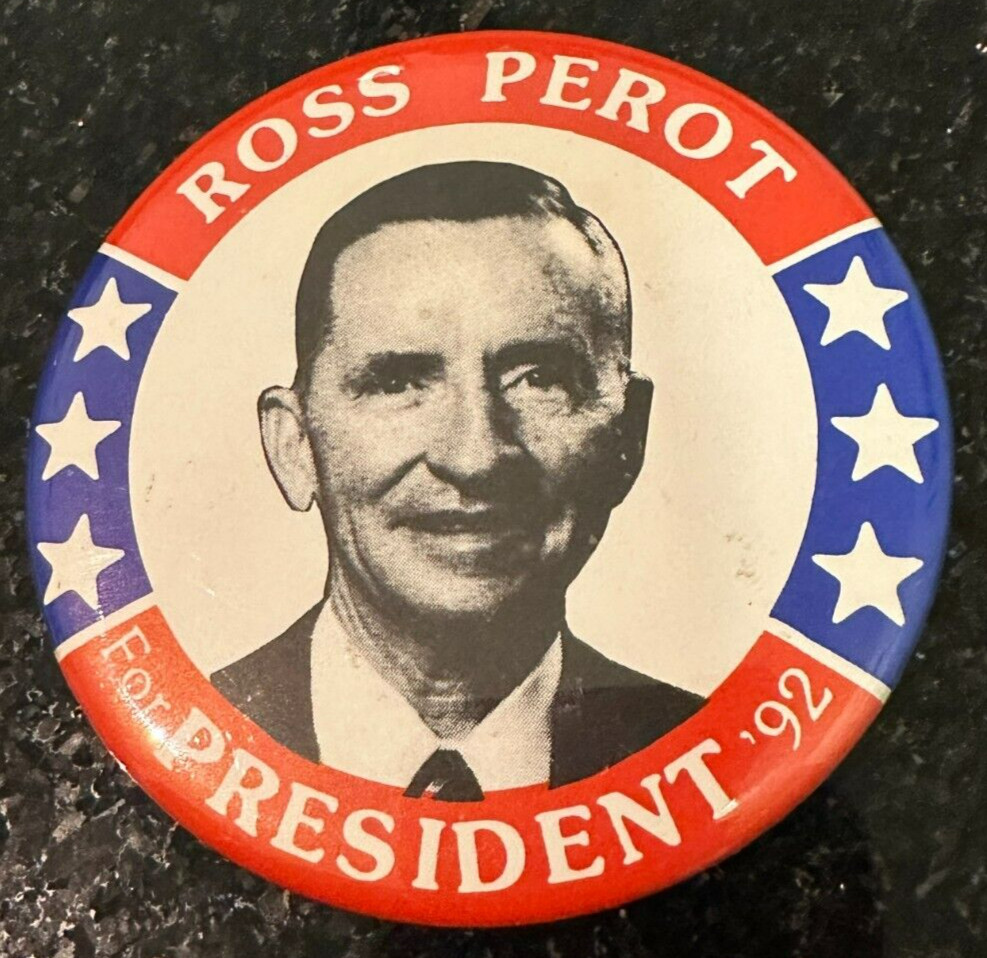 3.5″ Perot for President in 1992 Pin Button Pinback Picture Election Political