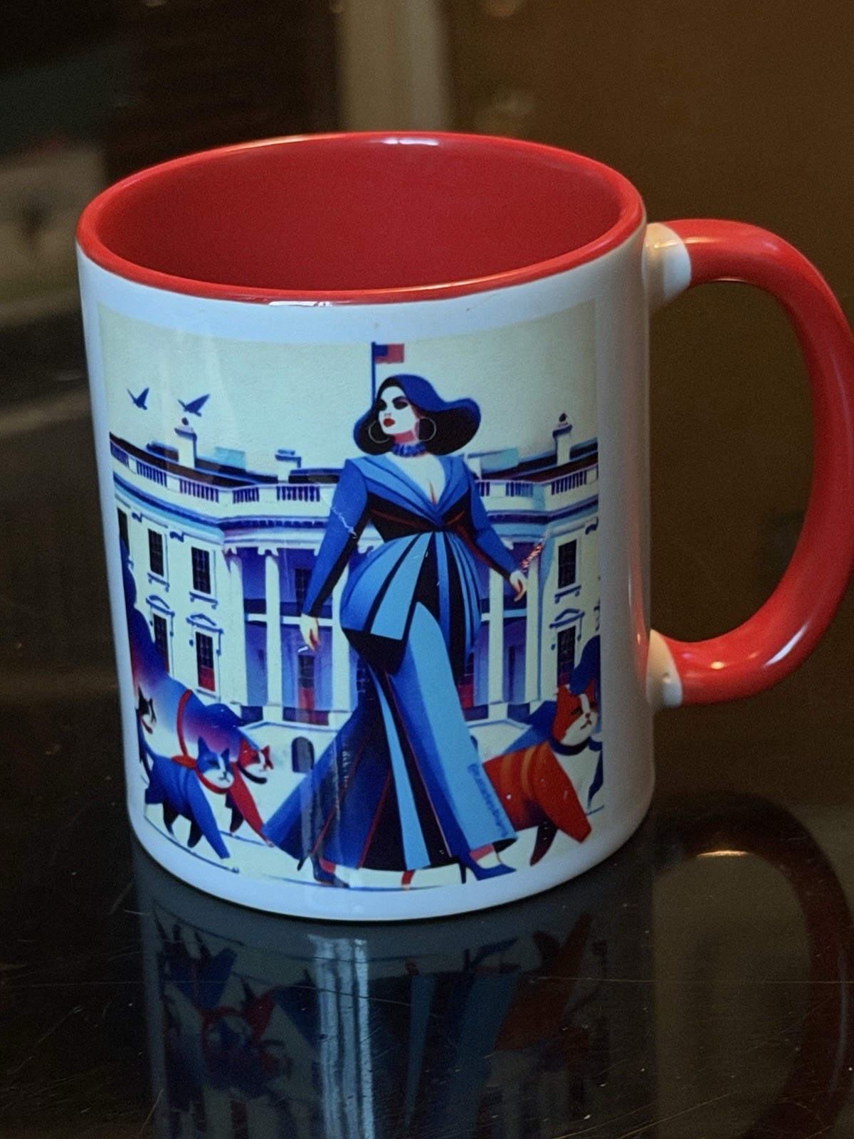 HARRIS for PRESIDENT Kamala Harris 2024 Red & White Ceramic Campaign Mug
