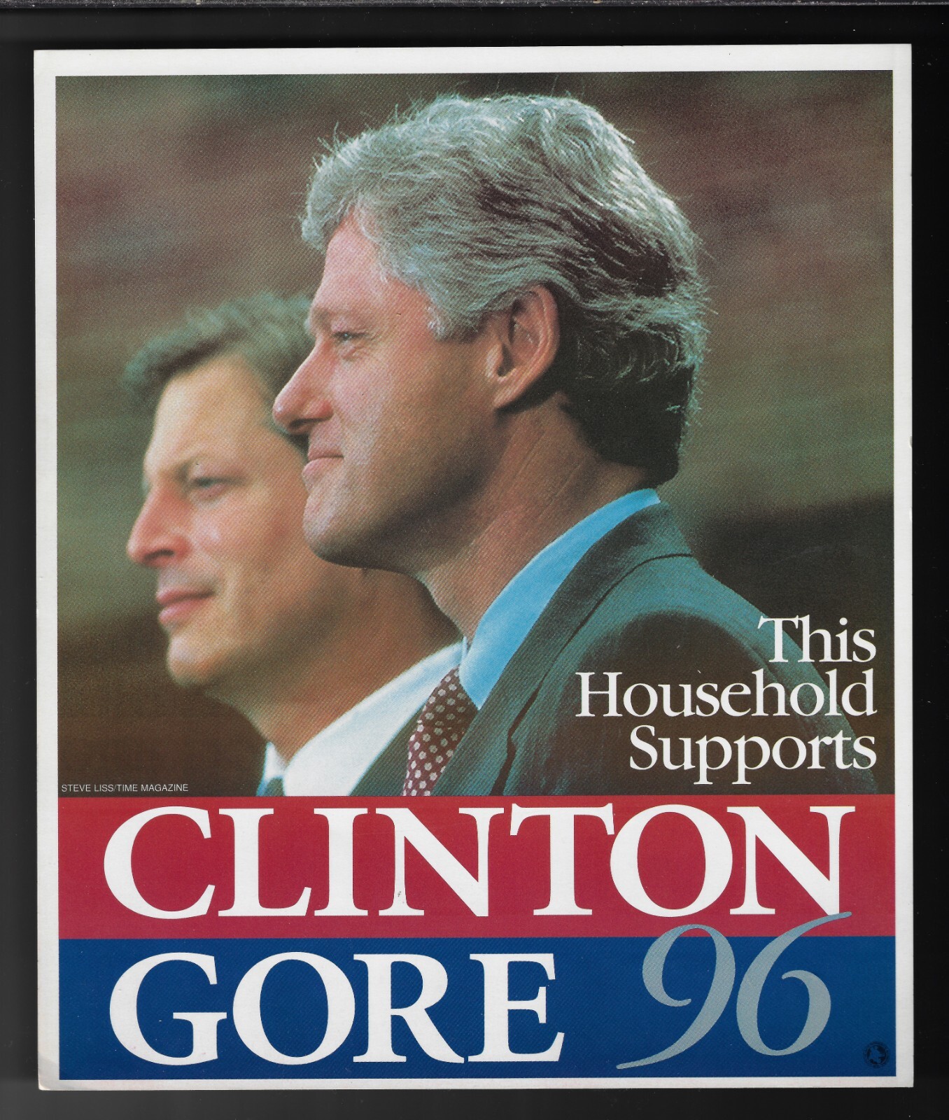 1996 Bill Clinton Al Gore Jugate Mini-Poster from the Fall Election Campaign