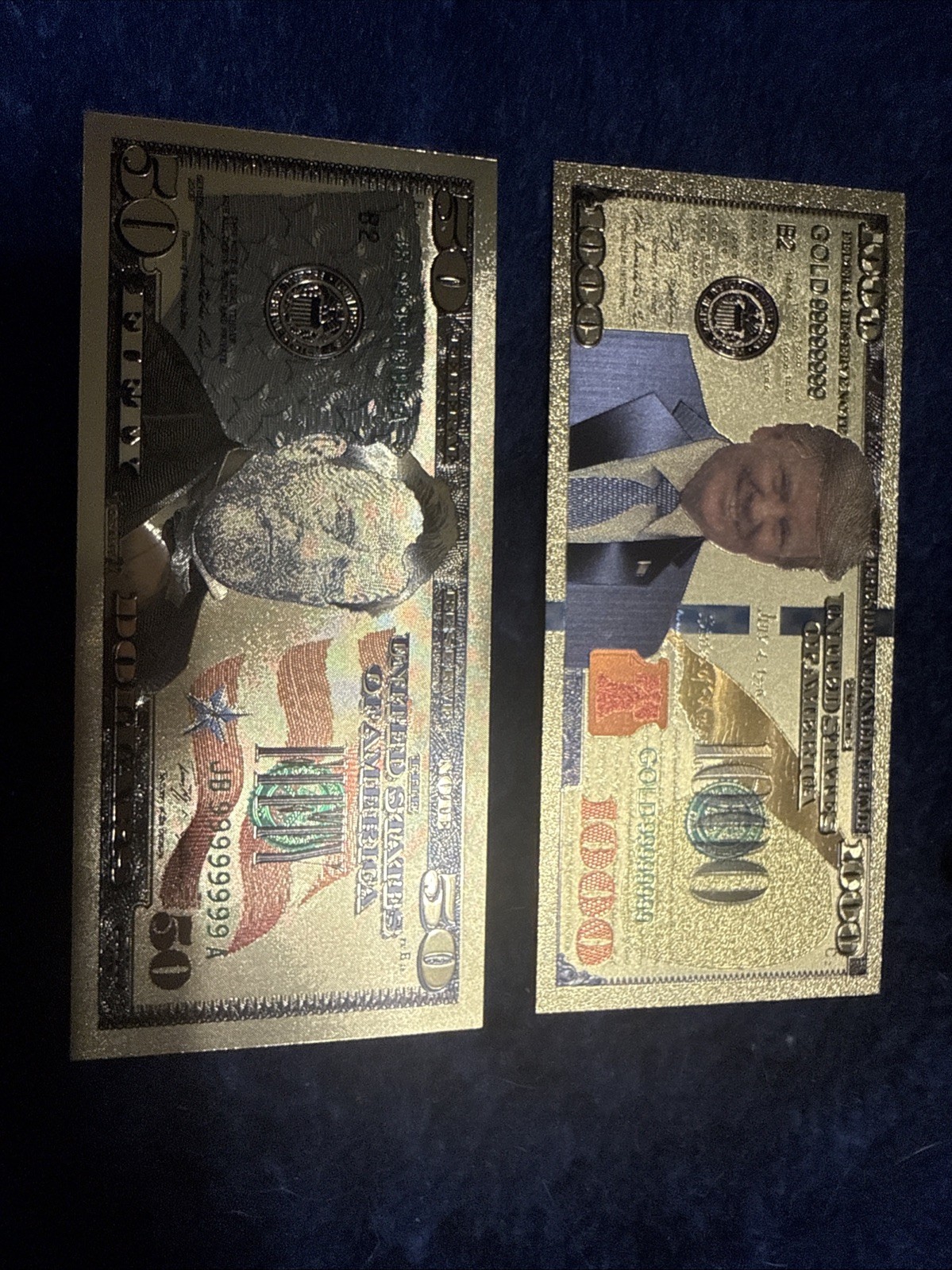 1 Trump And 1 Grant Gold Commemorative Foil Bank Notes Set Of Two