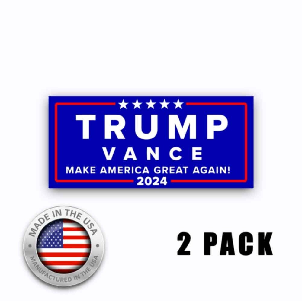TRUMP VANCE 2024 BLUE MAGA Bumper Sticker | Vinyl 9×4 | 2 PACK
