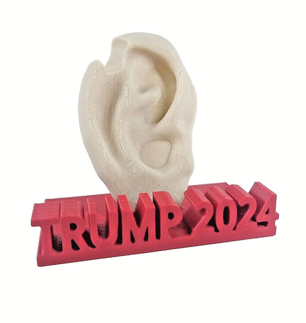 3D Printed Trump 2024 Ear Sign – 2in Tall