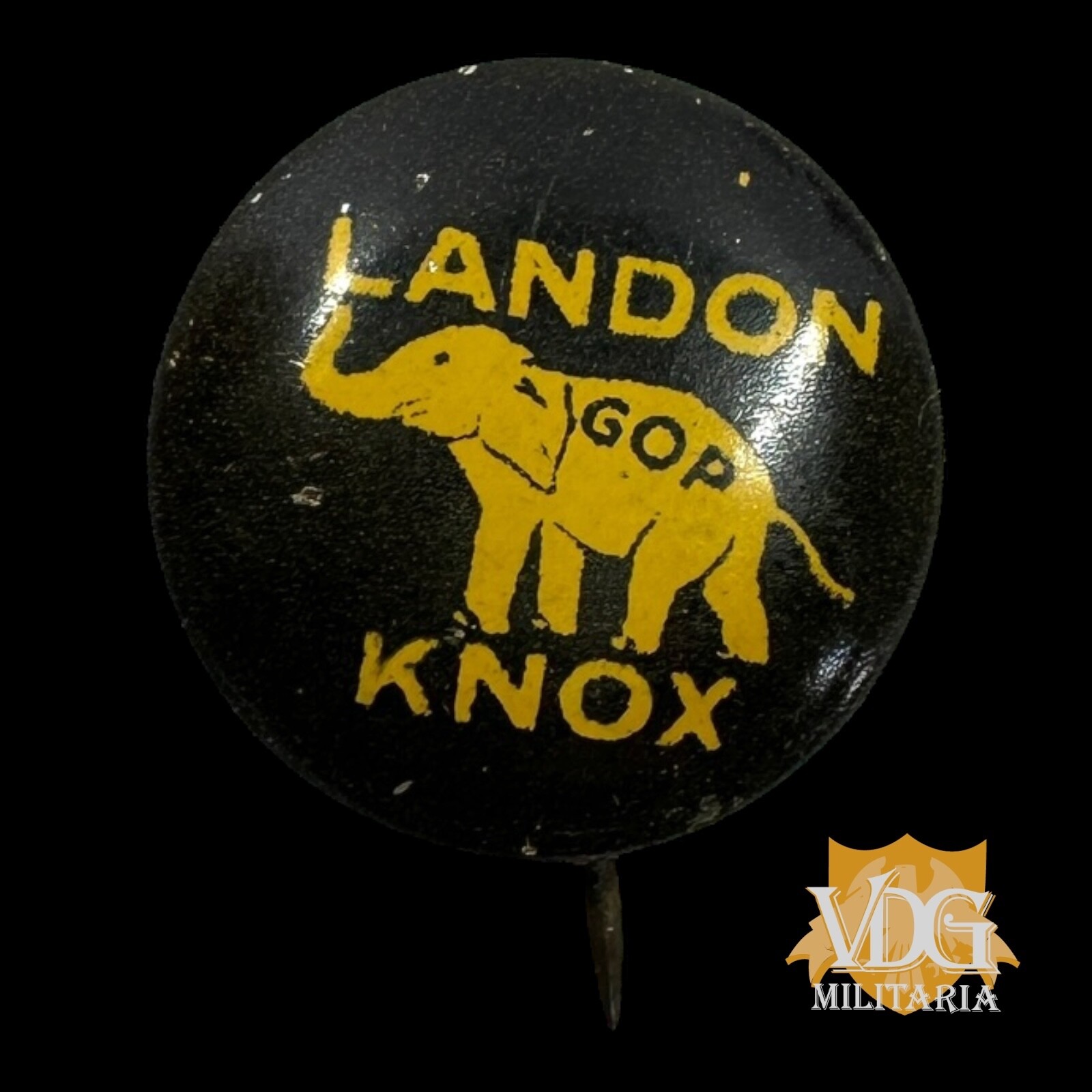 US 1936 Landon-Knox GOP Campaign Pin – Republican Elephant Button Badge #Y96